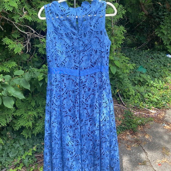 Worth New York Blue Lace Dress Size 8 Wedding Guest Dress - Picture 4 of 9
